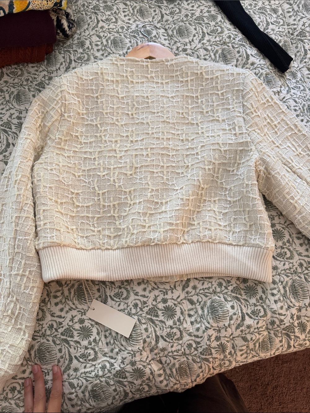 Blank NYC Cream Textured Cropped Blazer with Gold Buttons - Picture 4 of 4